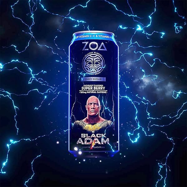 ZOA, ENERGY DRINK, ZERO SUGAR, SUPER BERRY, 16 OUNCE