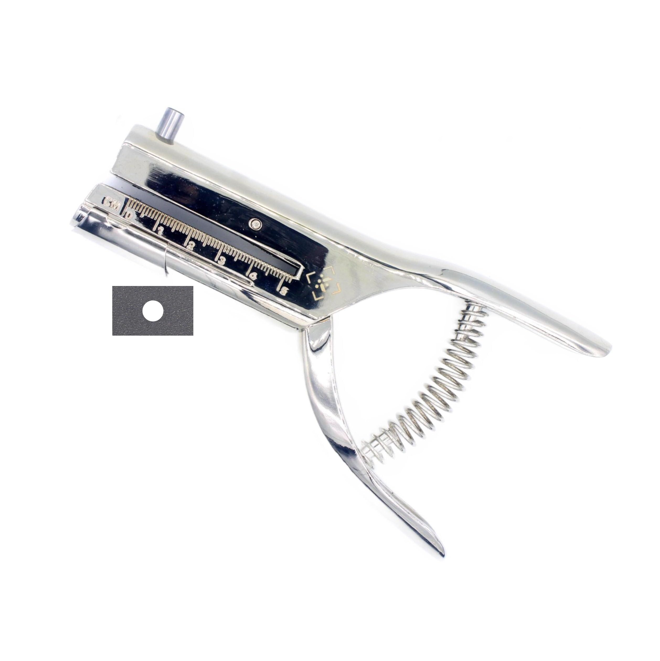 Kucaa 2-inch Reach 1/4 inch 6mm Deep Throat Heavy Duty Hand Held Single Hole Punch for PVC Cards ID Cards Badge Photos (6mm-Large)