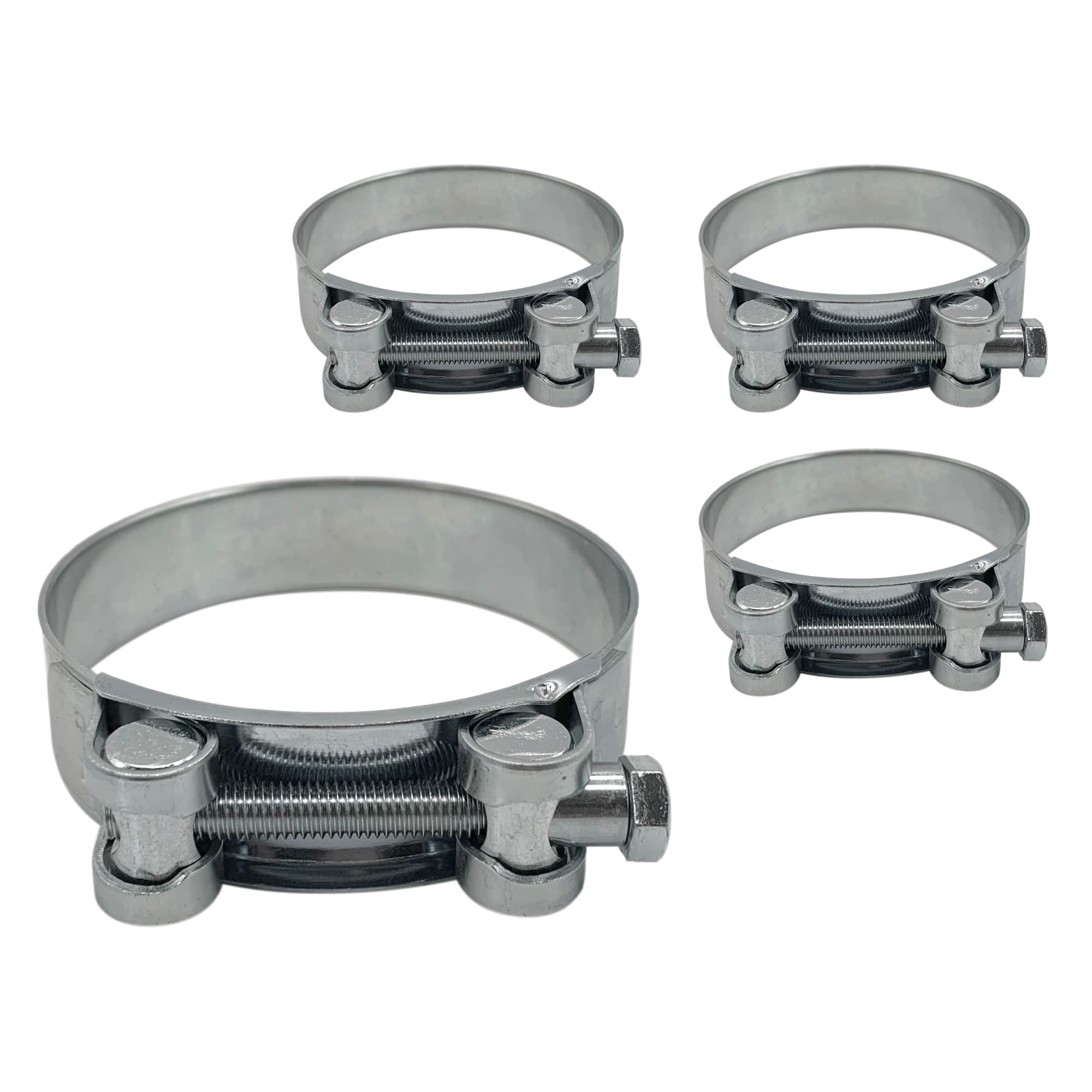 (Pack of 4 pcs) Pipe 86-91 mm Strong Reinforced Pipe Clamps, Galvanized Steel Tube Hose Clamp Fasteners (4 pcs, 86-91 mm)