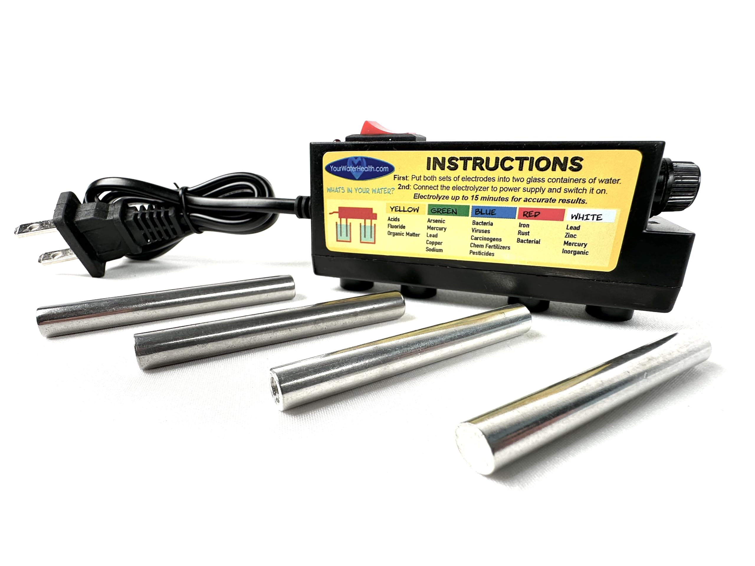 Photo 1 of Water Electrolyzer Water Quality Tester EASY-TO-READ with large fonts and vivid color chart.