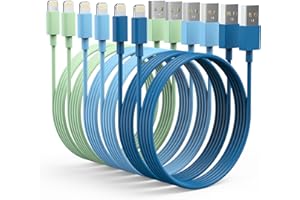 NYOEZU 6Pack iPhone Charger (3/3/6/6/6/9 FT) Apple MFi Certified Multiple Colour Lightning Cable Fast Charging High Speed Transfer Cord for iPhone 14 13 12 11 Pro Max XR XS X 8 7 6 Plus SE iPad