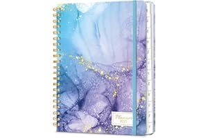 LONELY OAK 2025 Planner, 12 Month Calendars for Daily and Monthly Planner 2025, A5 Spiral Bound Weekly Planners with Tabs, Day Agenda Organizers from Jan. to Dec. (Blue Marble)