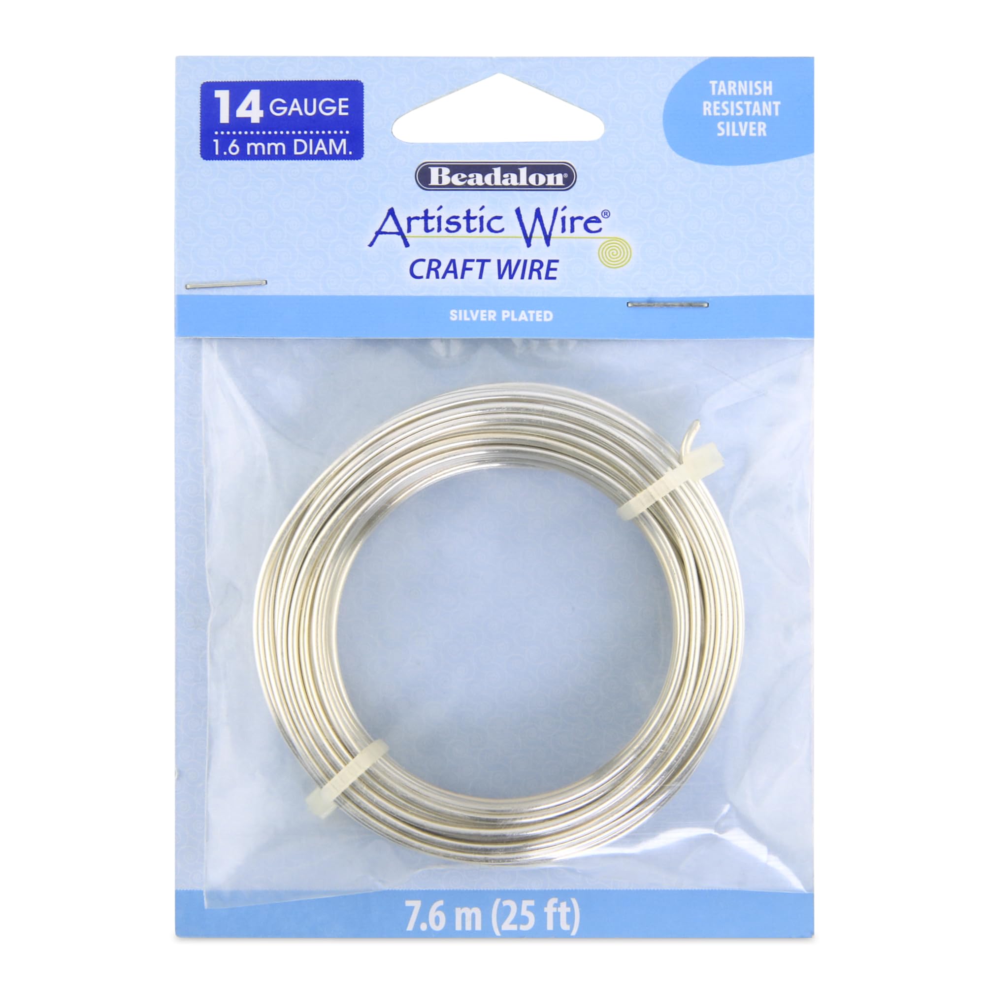 Artistic Wire Craft Wire, Tarnish Resistant Silver, 14 Gauge / 1.6 mm, 25 ft / 7.6 m — image 1
