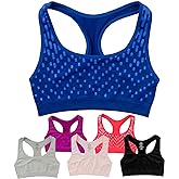Alyce Ives Intimates Seamless Girls Sports Bra, Pack of 6- Racerback Training Bras for Girls