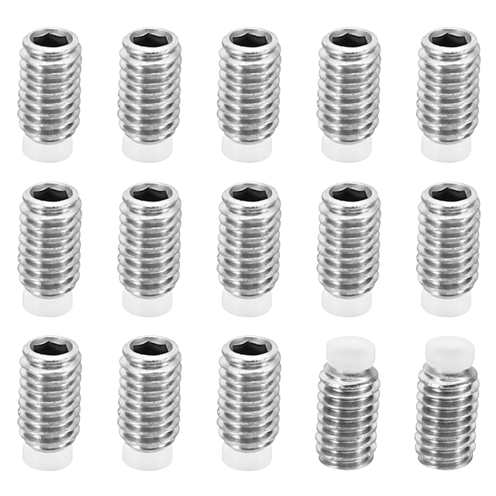 PATIKIL M4x7mm Nylon Tip Grub Screw, 15 Pack Metric Hex Socket Head Cup Point Anti Slip Set Screws Internal Hex Drive Hardware, 304 Stainless Steel