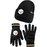 Ultra Game Youth NFL Official Super Soft Marl Knit Winter Beanie Knit Hat with Extra Warm Touch Screen Gloves