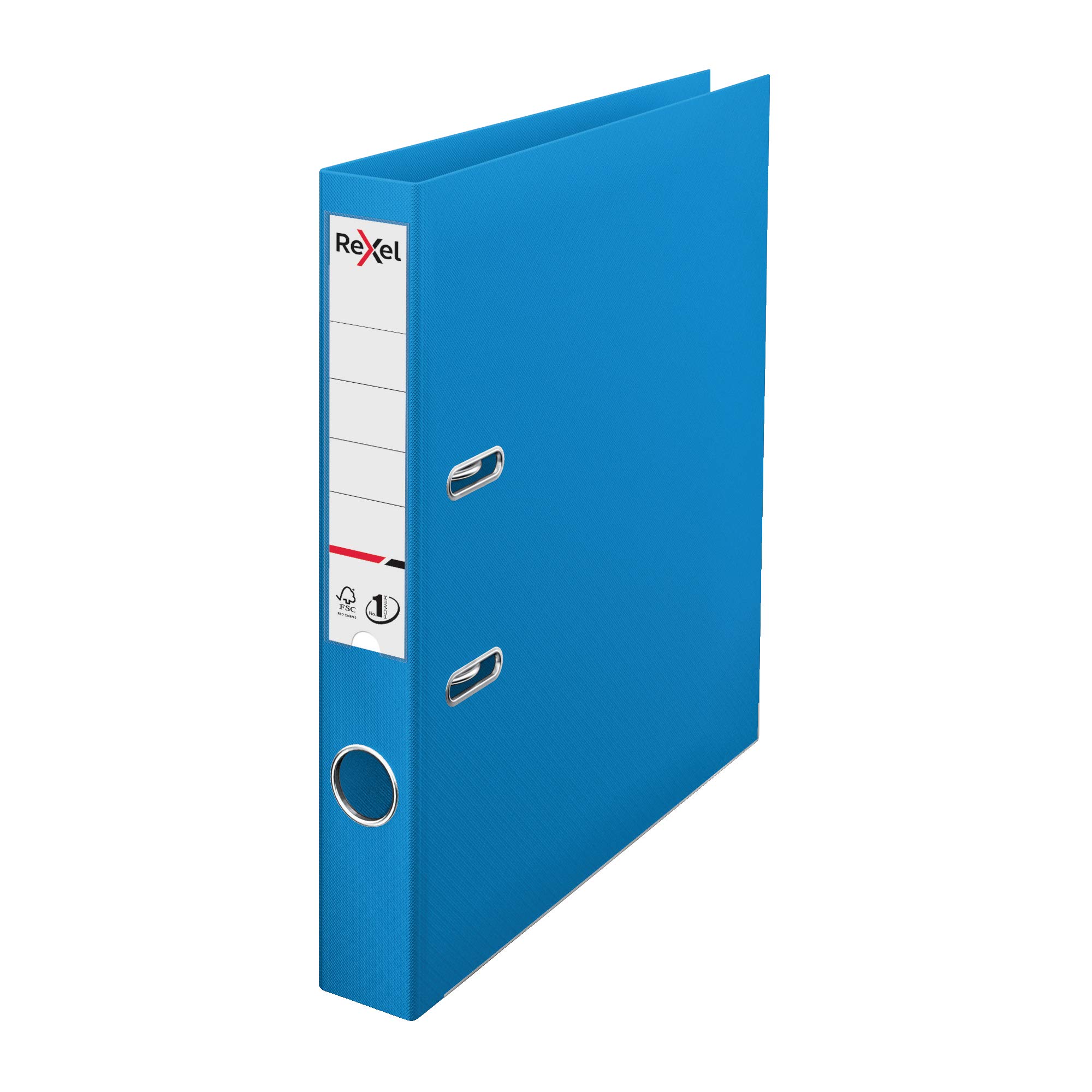 Rexel Choices, A4 Lever Arch File, 50 mm Spine, 350 Sheet Capacity, Plastic Cover, File Folder, 2115507, Light Blue