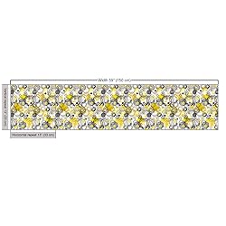 Ambesonne Grey and Yellow Fabric by The Yard, Hand