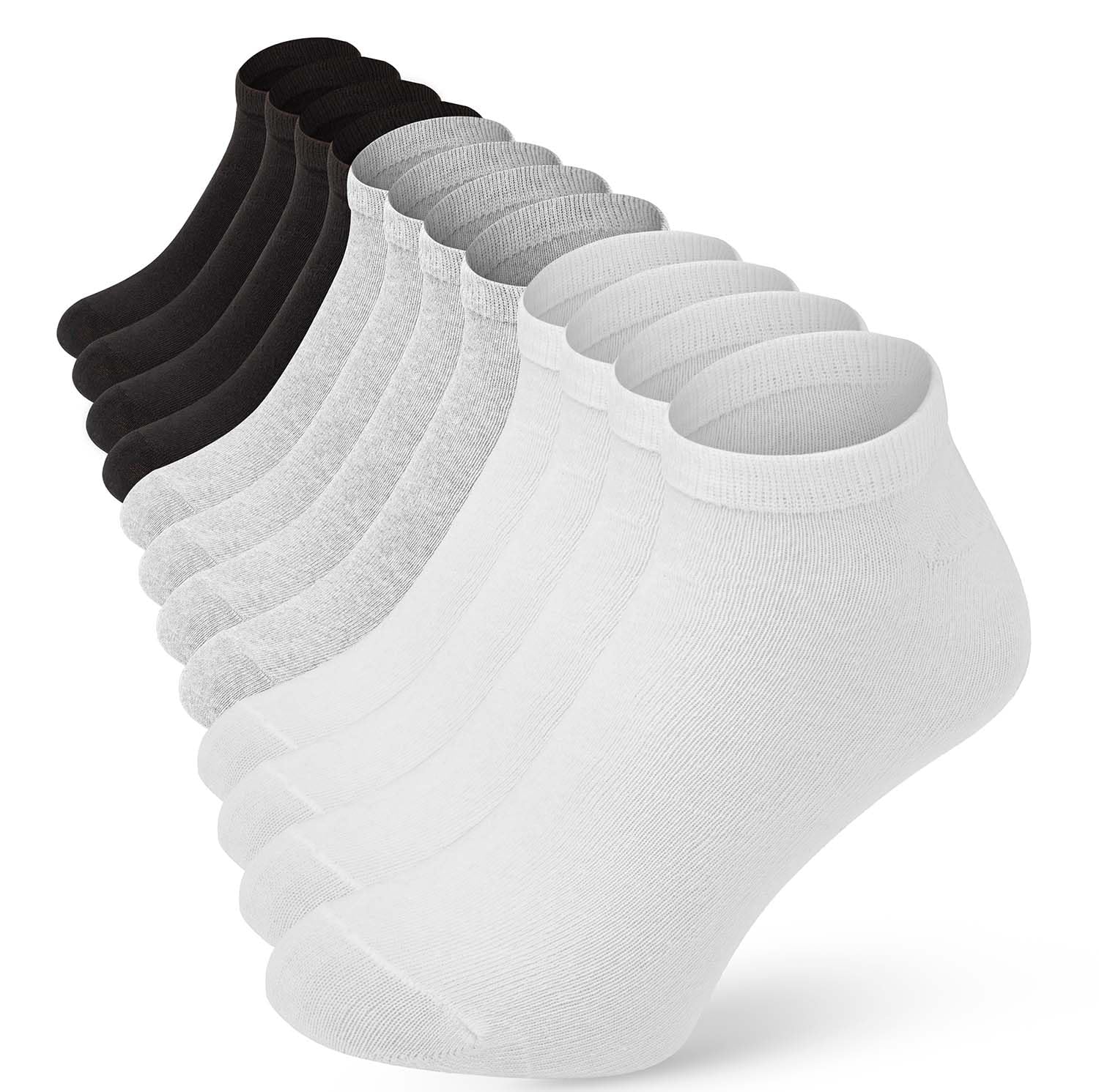 Bonjour - 12 Pairs Mens Sport Performance Trainer Low cut Big Foot Socks XXL - Size 11-14 (Assorted)
