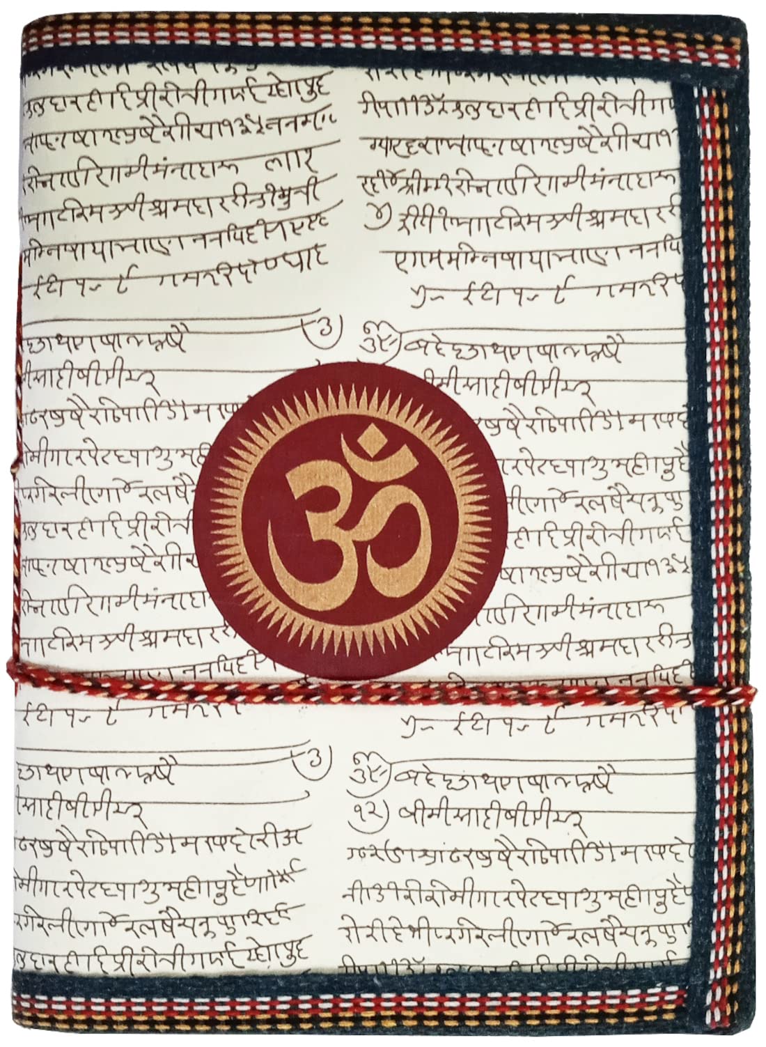 Purpledip Handmade Paper Journal 'Om, The Sound Of Vedas': Vintage Diary Notebook, 8 Inches (11489B)