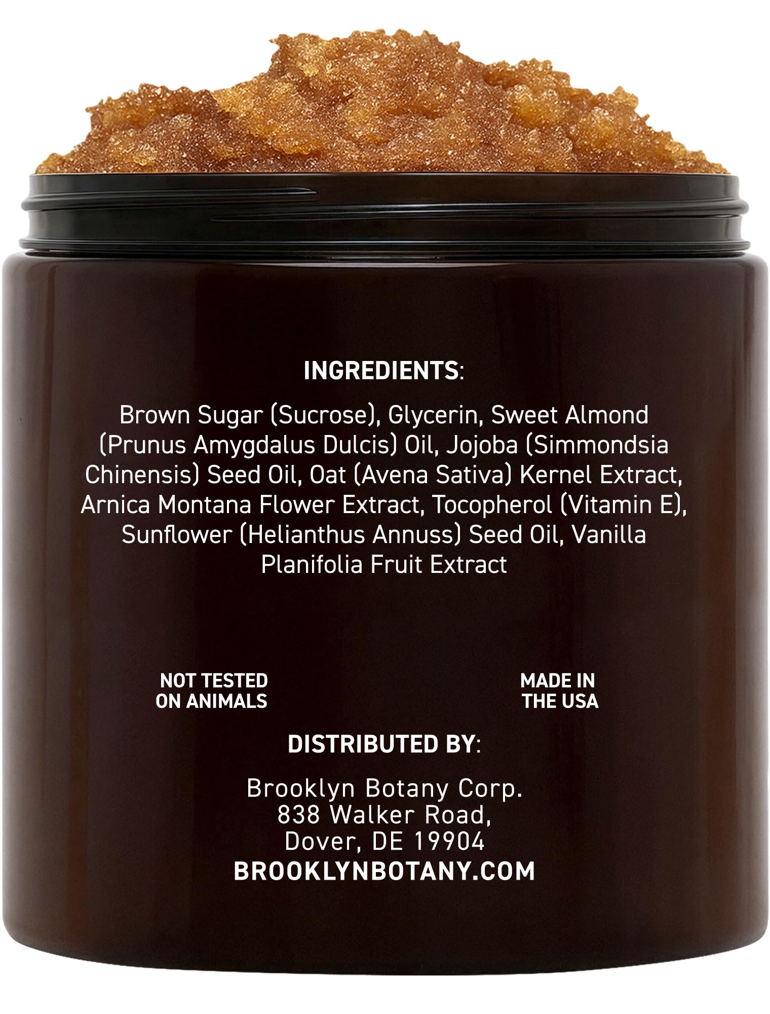 Brooklyn Botany Brown Sugar Body Scrub - Moisturizing and Exfoliating Body, Face, Hand, Foot Scrub - Fights Acne, Fine Lines & Wrinkles, Great Gifts For Women & Men - 10 oz