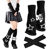 Jspupifip Y2K Leg Warmers for Women, Star Arm Warmers Streetwear Leg Cover Retro Stretchy Dance Accessories