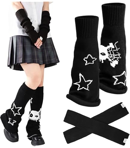 Streamzio Leg Warmers and Arm Warmers Set, Cute and Comfy Knitted