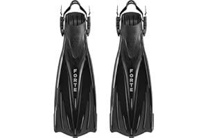 EVO Forte Snorkel Fins Adjustable Diving Fins, Open Heel Swimming Fins, Swim Fins for Adult Men Women Open Heel Swimming Fins Scuba Fins Flippers for Swimming