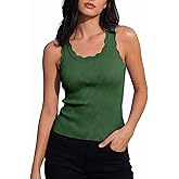 Tank Tops for Women Ribbed Boho Vacation Tops Summer Casual Scoop Neck Sleeveless Sweater Vest