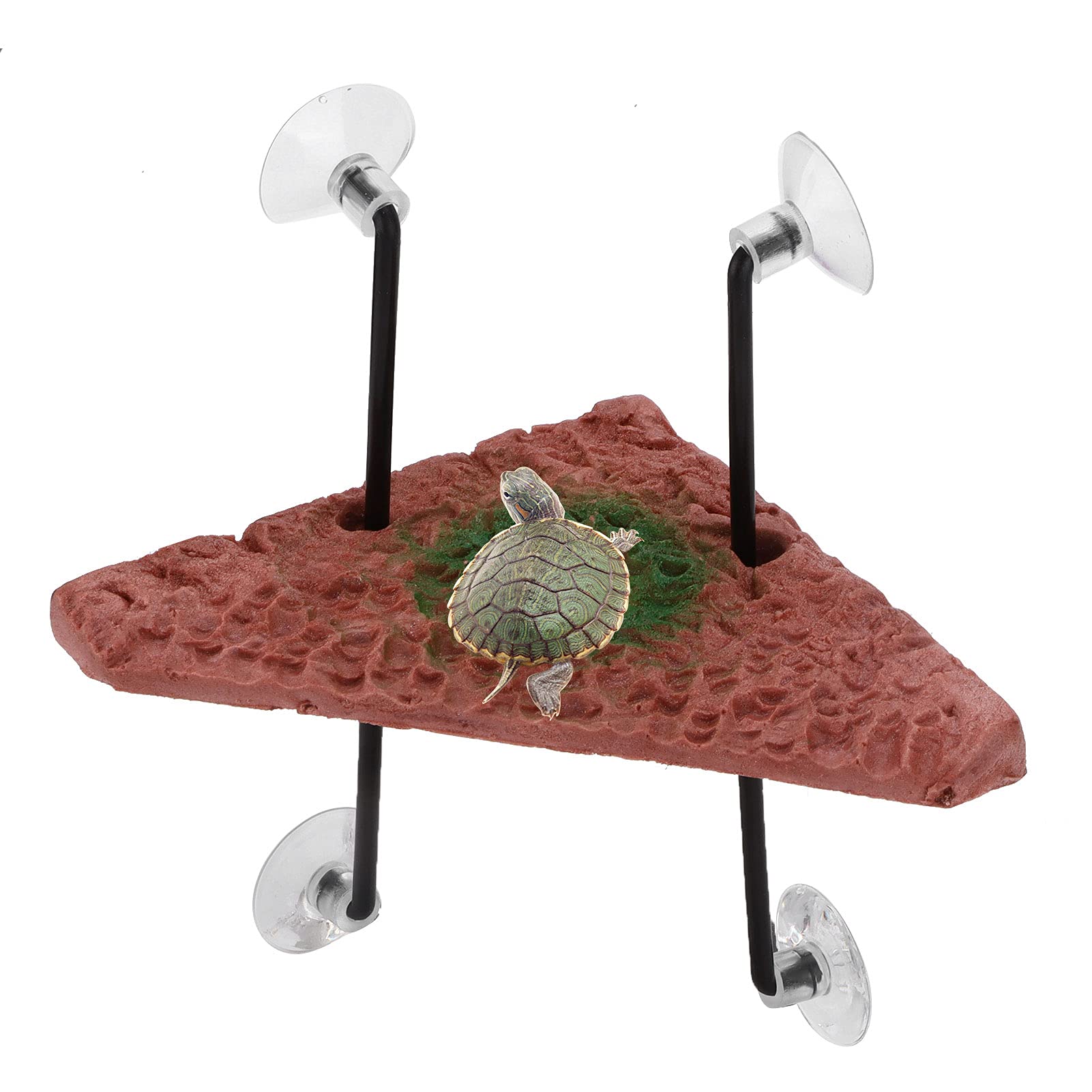 Turtle Basking Platform, Triangular Automatic Floating Turtle Pier Terrapin Dock with Suction Cups for Semi-Aquatic Turtles