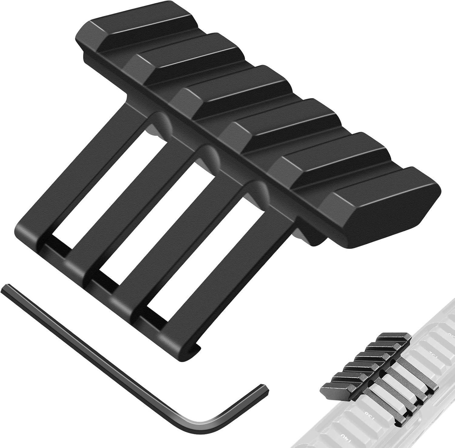 FENTUK Picatinny Offset Rail Mounts, 5 Slots 45 Degree Offset Picatinny Weaver Rail Mount Aluminum Low Profile Adapter for Flashlight Laser Sight Optics (5 Slot - 1 Pack) : Sports & Outdoors