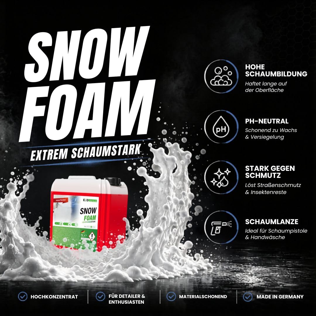 EXO SNOW FOAM | pH-neutral | Autoshampoo | Fahrzeugreiniger mit Duft NEU (5 Liter) 2