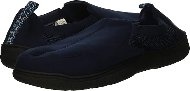 men's dearfoams microsuede whipstitch trim moccasin slippers