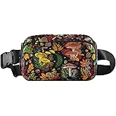 JHKKU Mushroom Snail Butterflies Fanny Packs for Women & Men Waterproof Waist Pack Fashion Casual Crossbody Bags Hip Bum Bag with Adjustable Strap Hands Free for Outdoors, Hiking, Running, Travel