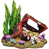 Amazon Com Penn Plax Aerating Action Ornament Skeleton At The Wheel Moving Aquarium Decor Decoration Aquarium Decor Ornaments Pet Supplies