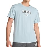 Reebok Mens Short Sleeve Graphic Crewneck T-Shirt, Standard Fit, Lightweight Cotton-Poly Fabric