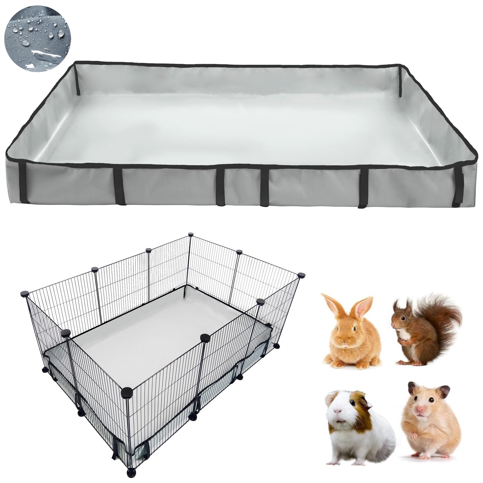 Photo 1 of DZWLKJ Guinea Pig Cage Liner Tarp Bottom Waterproof and Washable Base Also for Rabbits, Bunny, Chinchesillas, Hedgehog, Ferrets and Other Small Animals(24x36 inches)