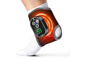 Cordless Ankle Brace with Massage, Foot and Ankle Massager, Rechargeable Ankle Heating Pad Heated Ankle Wrap -Ideal for Home,
