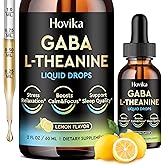 GABA L-Theanine Drops - Liquid GABA L-Theanine Supplement with L-Theanine, Ashwagandha, Magnesium Glycinate, Vitamin C, B6 - Support Sleep, Relaxation, Calm Mood & Focus - Lemon Flavor, 2 Fl Oz