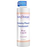 Safe n' Simple Blue Ostomy Deodorant Drops - 8oz Bottle - Unscented | Ostomy Pouch Deodorant Drops, Ostomy Bag Deodorizer and Odor Eliminator for Colostomy and Ileostomy Supplies