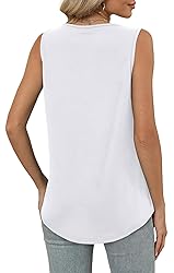 OFEEFAN Womens Summer Tops Sleeveless Shirts White