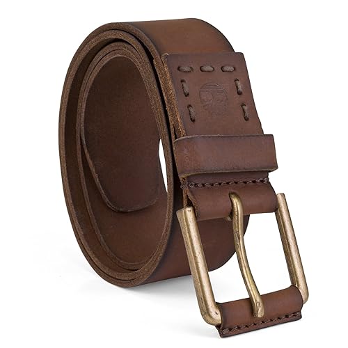 Timberland Men 40mm Pull Up Leather Belt, Brown, 34