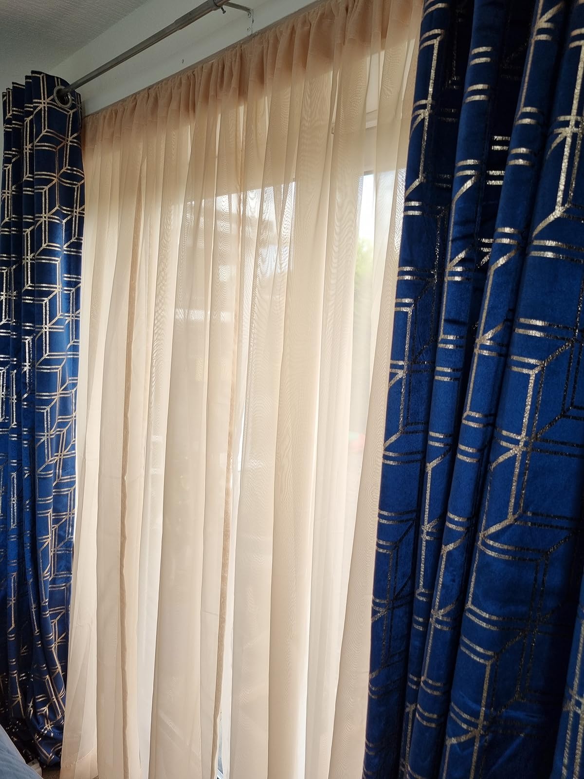 Megachest sheer Voile Tab Top Curtain(mink, 56" wideX118 drop(W142cmXH300cm))
