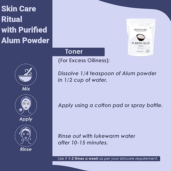 MINATURE ALUM POWDER POTASSIUM (FITKARI/PHITKARI) -100% NATURAL SKINCARE FOR ACNE, ODOR CONTROL & WATER PURIFICATION FACE MASK FOR |PORE REFINING 1KG (35.29 OZ)|FACE PACK POWDER |CRUELTY-FREE |