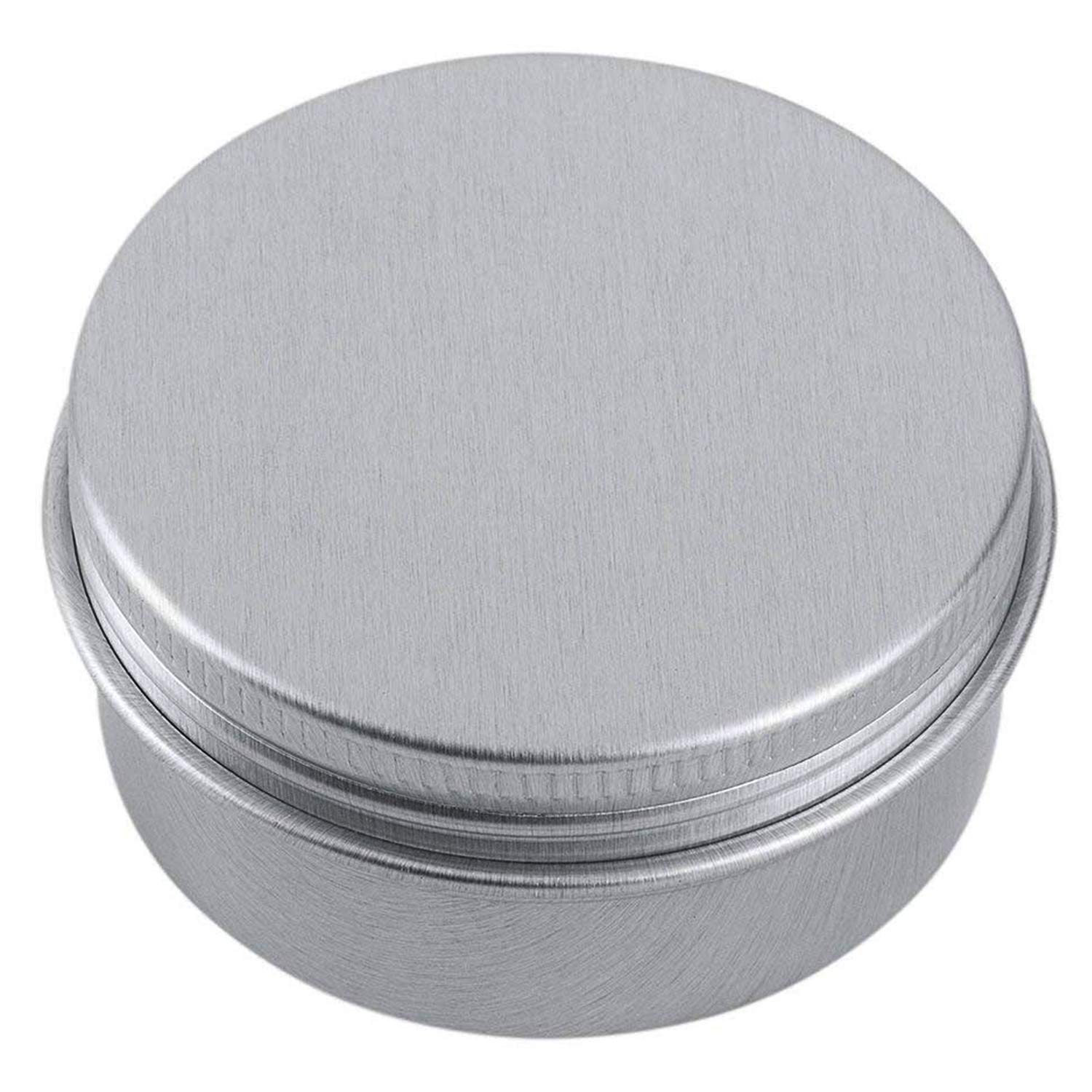 Hulless Aluminum Tin Jar 1oz Refillable Containers 30ml, Cosmetic small tin, Aluminum Screw Lid Round Tin Container Bottle for Cosmetic ,Lip Balm, Cream, 12 Pack.