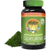 Nutrex Hawaii Pure Hawaiian Spirulina Powder, Vegan, Non-GMO, 9.53 oz | Spirulina Farm Grown in Kona, Hawaii, Non-GMO, Glyphosate Residue Free, 3rd Party Tested, 60% Protein, Superfood Supplement