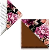 AFYEWKC Cute Leather Bookmarks, Fun Triangle Making Corner Bookmark, Book Accessories for Reading Book Lovers, Unbreakable Page Markers for Women Men Black Red Rose