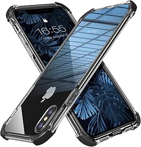 MATEPROX iPhone Xs Case iPhone X Case Clear Hybrid TPU Hard Cover with Thin Shockproof Bumper Protective Case for iPhone Xs/X 5.8'' (Black)