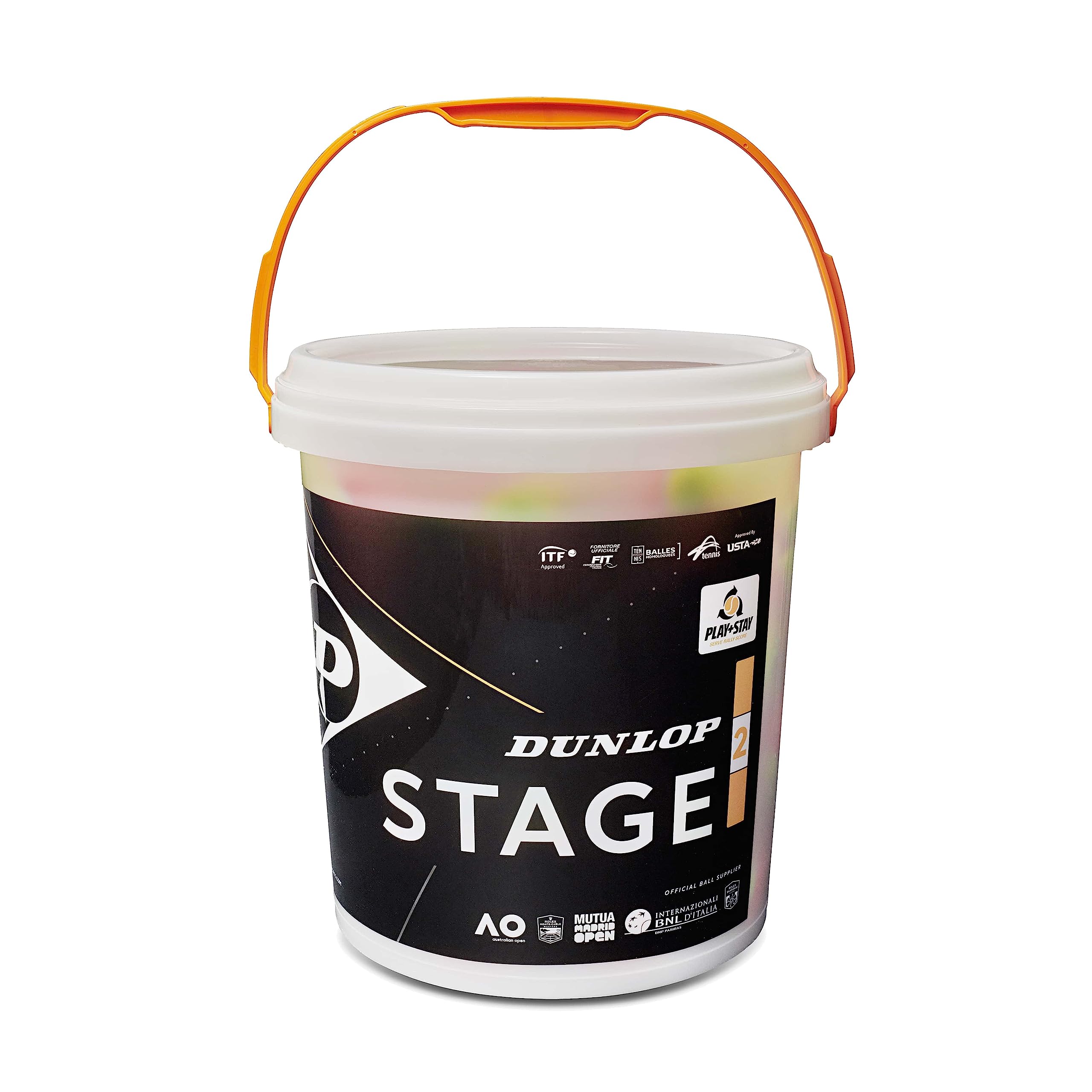 Dunlop Tennis Ball Stage 2 Orange (60 Balls) - for Beginners and Kids on Middle Court