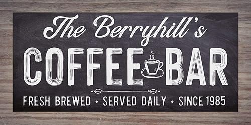 Amazon Com Personalized Coffee Bar Large Canvas Wall Art Not