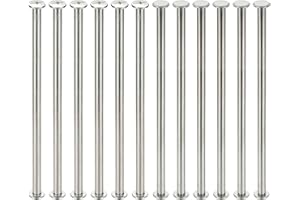 PATIKIL 12 Sets Chicago Screws, 5x120mm(DxH) Chicago Screws Phillips Binding Post Screw Bolts Leather Rivets 304 Stainless Steel Fasteners for Leather Belt Scrapbook Photo Albums, Silver