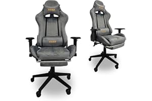Yvike Ergonomic Gaming Chair for Adults, High Back Gaming Chair with 3D Armrest and Footrest, Fabric Velvet Computer Chair Vi