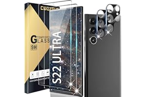 CWQZGUF Galaxy S22 Ultra Screen Protector [2+2 Pack] Camera Lens Protector, Fingerprint Unlock Support, HD Tempered Glass, Touch Sensitive, Anti Scratch, for Samsung S22 Ultra 5G Glass Screen Protector