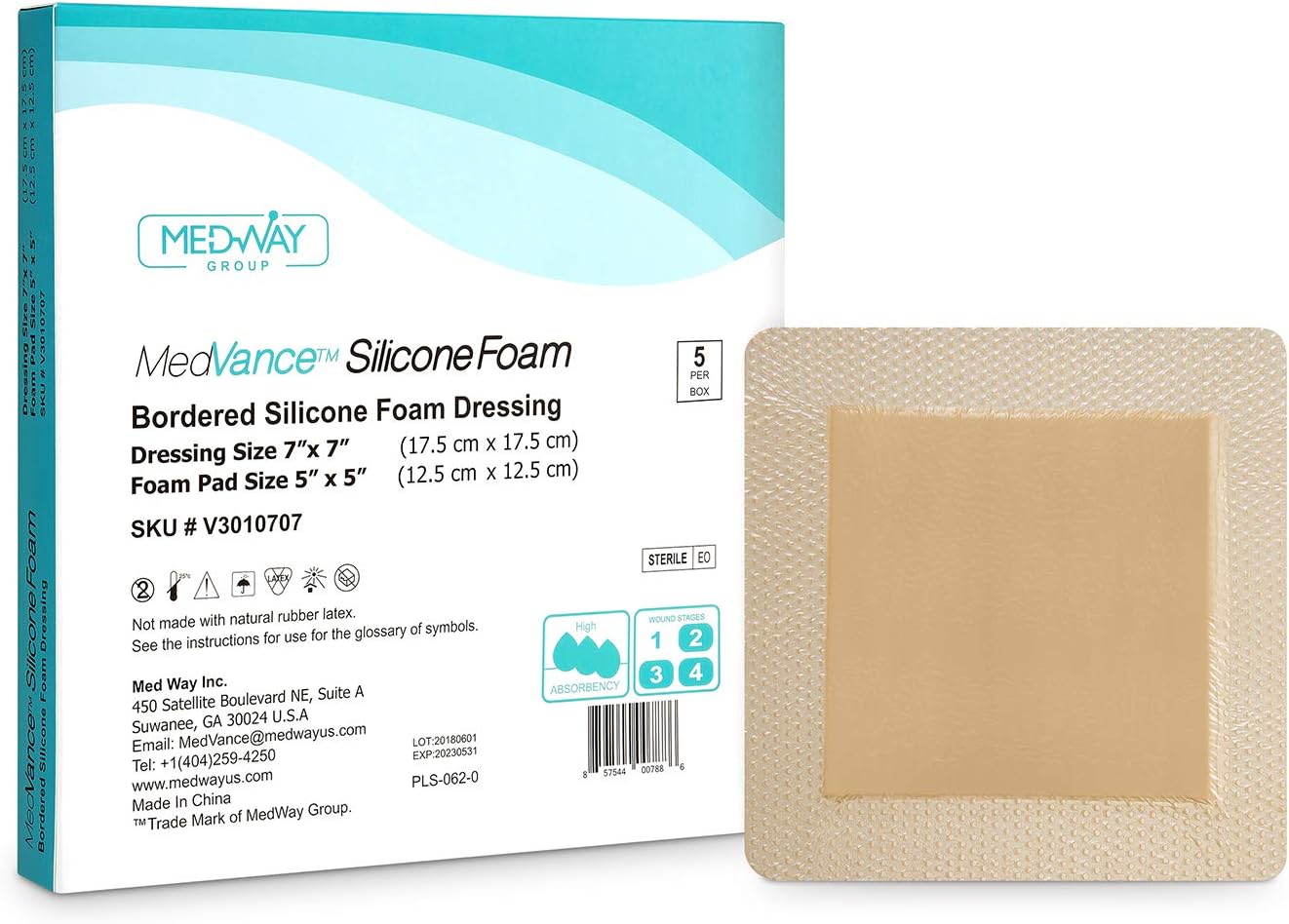 Bordered Silicone Adhesive Foam Dressing, Soft, Gentle, Comfort Foam
