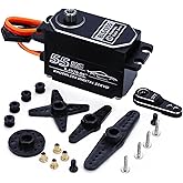 55kg Low-Profile Servo Programmable Brushless Digital Servo 0.09Sec High Speed Full Metal Gear Steering servo 1/10 Drift Car with servo Motor kit (180 Degree)