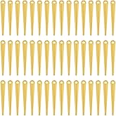 Shapenty Vintage Cone Shaped Spike Pendant Charms for Earring Necklace Bracelet Keychain Jewelry Making Christmas Wedding Birthday Halloween Themed Punk Hoops, 34x5mm, 50PCS