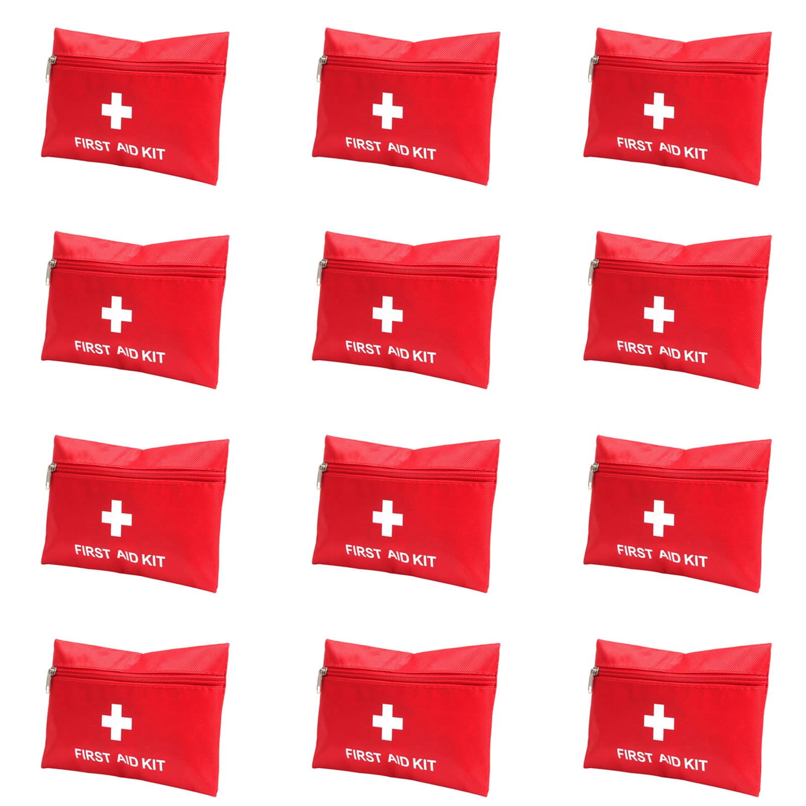 Red First Aid Bag Empty Emergency First Aid Kit Empty First Aid Pouch Small Mini for First Aid Kits Pack Hiking Backpacking Camping Outdoors Travel Car Cycling (12)