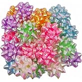 GYDbow 24PCS 4 Inch Star Bows for Gift Wrapping &ndash; Self-Adhesive Christmas Wrapping Bows, Craft Bows, Festival, Florist Flower &amp; Party (Multicolor)