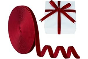 3/8 Inch Velvet Ribbon 10 Yards LVYOUIF Single-Sided Velvet Ribbon Trim Perfect for Christmas Trees Gift Wrapping Bouquets Wedding Decor and DIY Crafts Wine-239