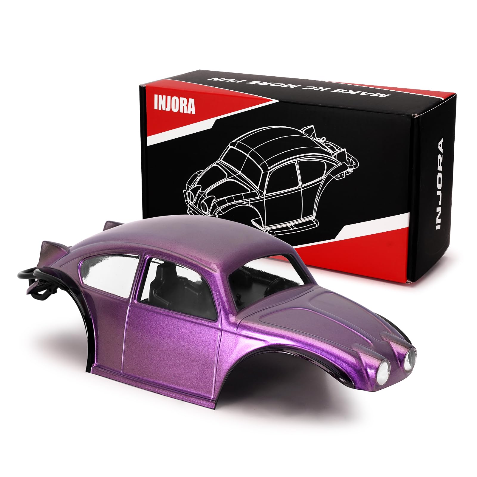 INJORA BUG18 Body with Interior for 1/18 TRX4M Universal LCG Chassis